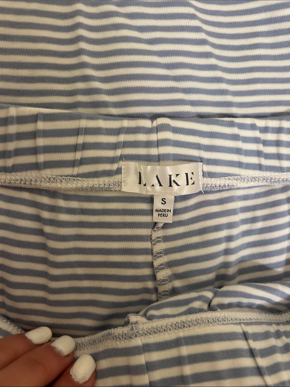 Lake pajama set size small prima blue and white stripes - Picture 2 of 2